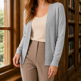 Thalia V-Neck Sweater - Gray