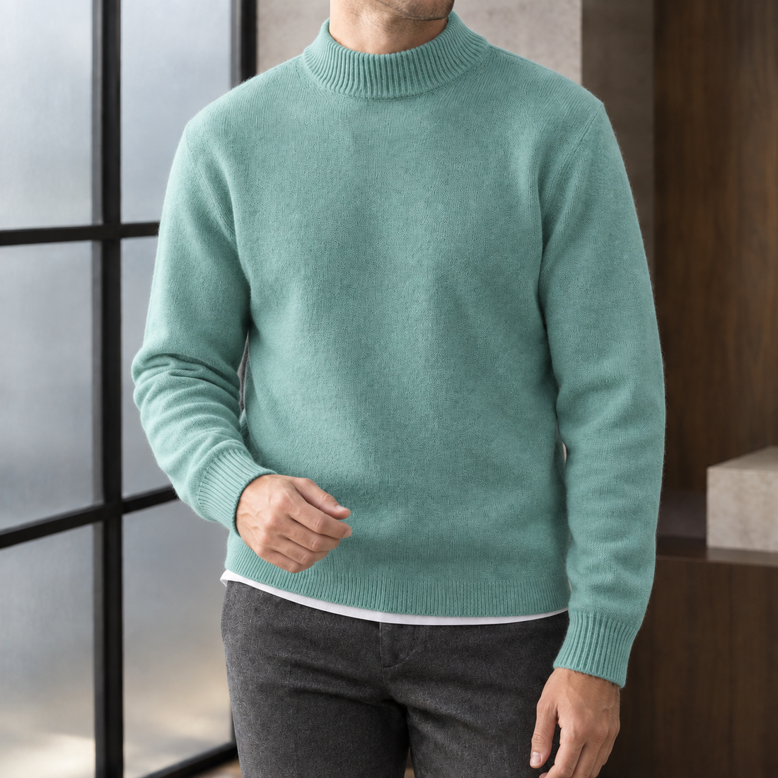 Aldous Wool Sweater - Mint Green