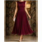 Calla Cowl Midi Dress - Burgundy
