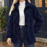 Kelsey Textured Jacket - Navy Blue