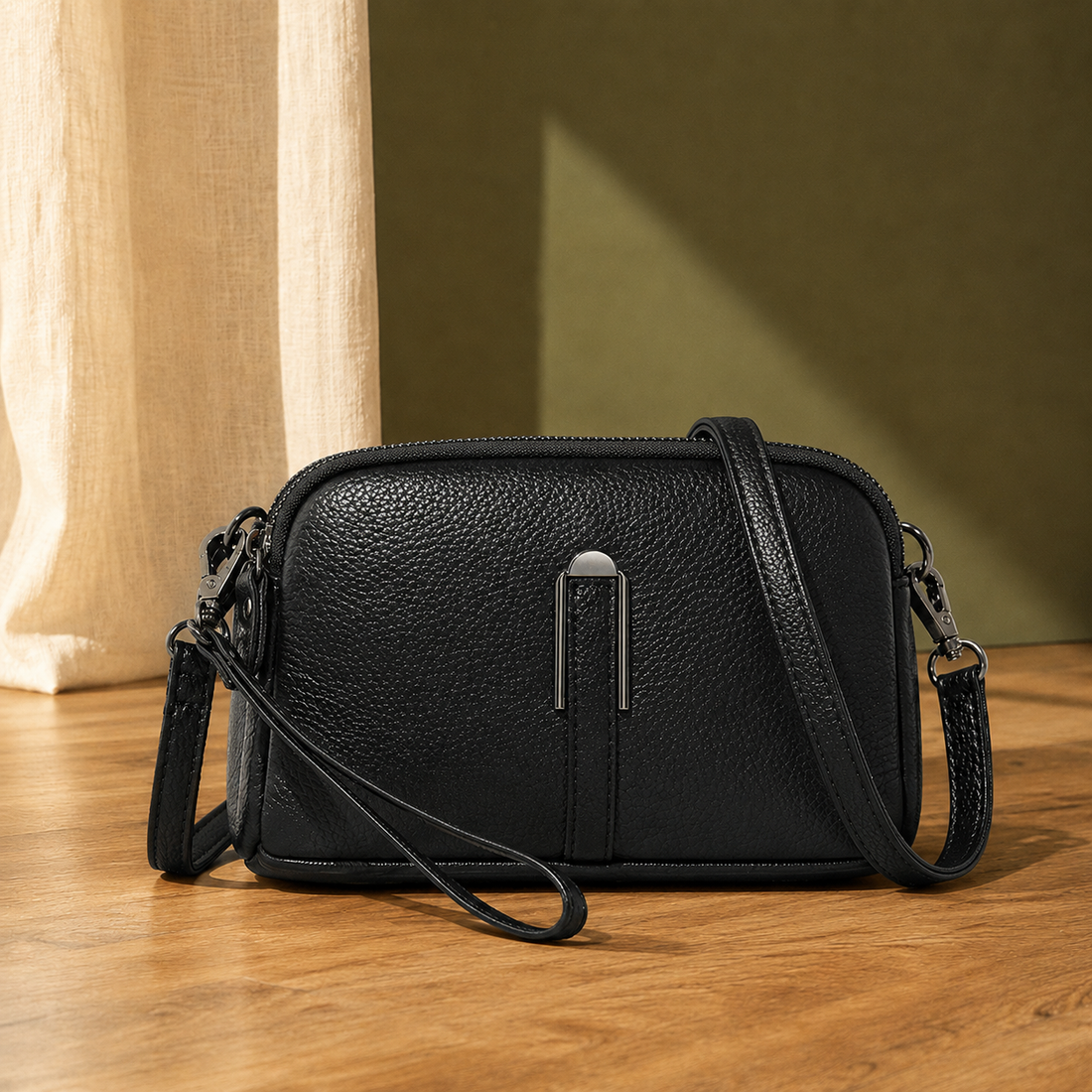 Pisa Textured Crossbody - Black