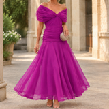 Annabeth Draped Maxi Dress - Magenta