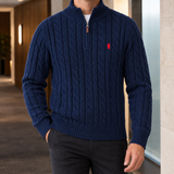 Aubin Cable Knit Sweater - Sapphire Blue