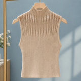 Stacey Mock Neck Top - Brown