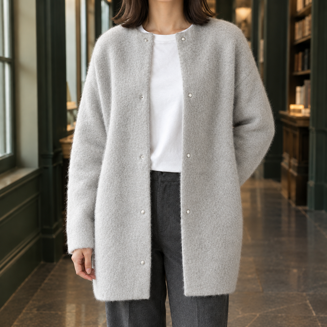 Karen Brushed Cardigan - As Pictured