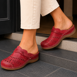 Cardini Cutout Mules - Red