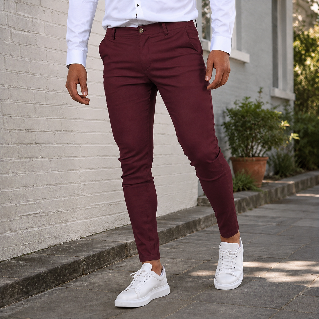 Carter Slim Pants - Burgundy