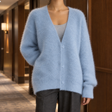Belinda Fuzzy Cardigan - Blue