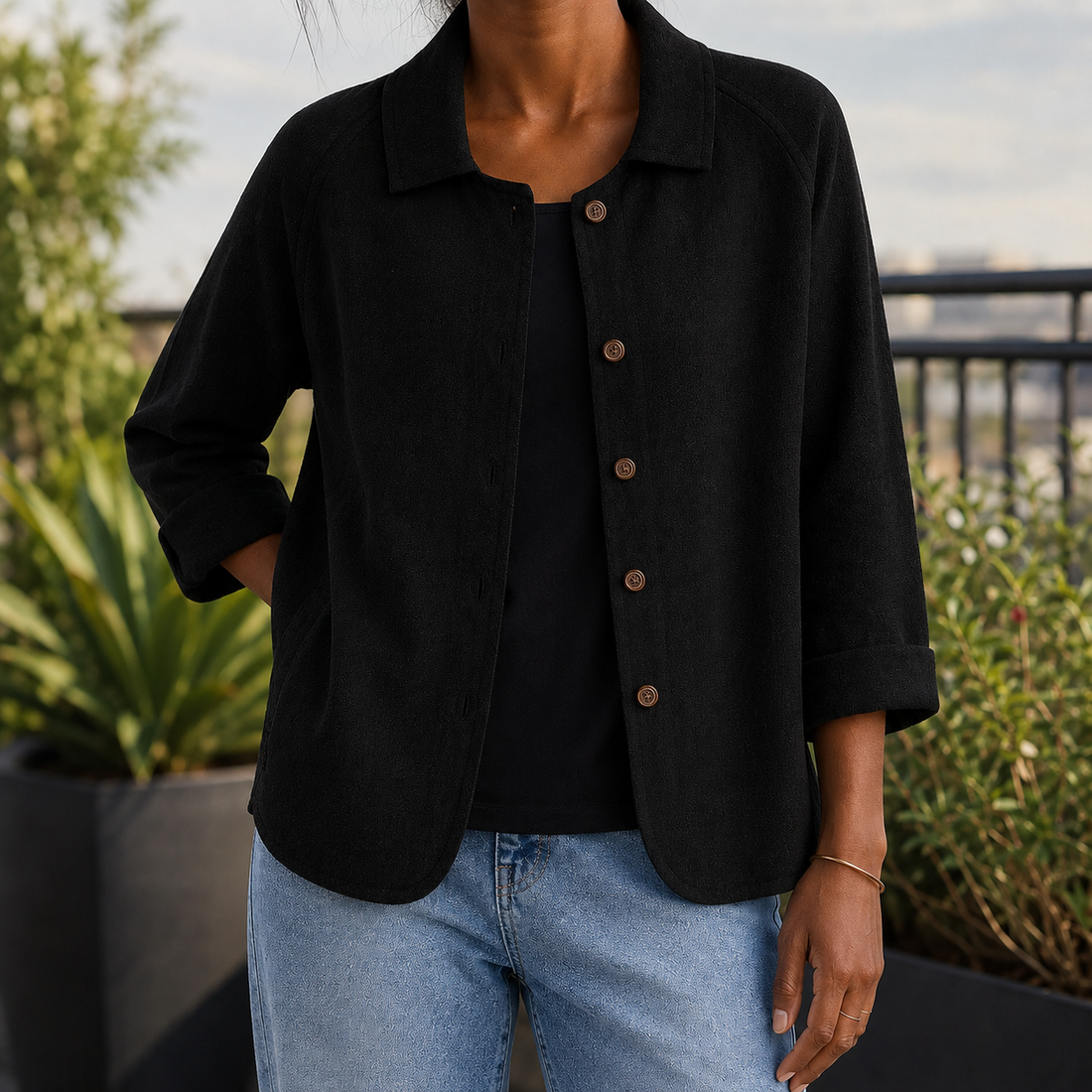 Soraya-Lane Collared Sweater - Black