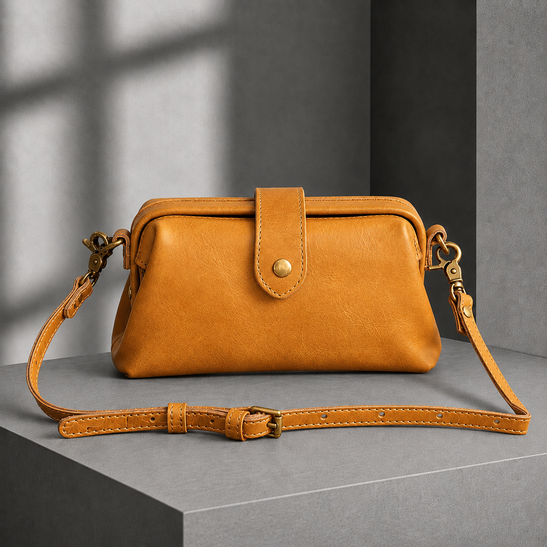 Melis Vintage Crossbody Bag - Yellow