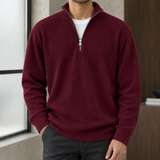 Peter Ribbed Pullover - Wine Red