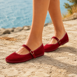 Capri Mary Jane Flats - Red