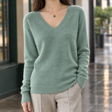 Leocadia-Marie V-Neck Sweater - Grass Green