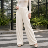 Caitlin Wide Leg Pants - Rice White