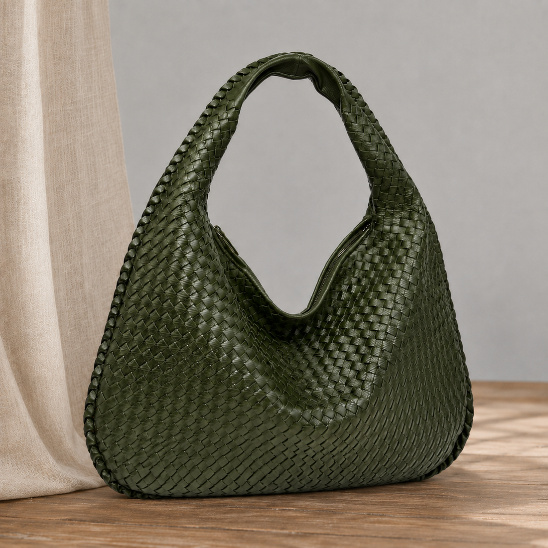 Dalmasso Woven Hobo Bag - Green