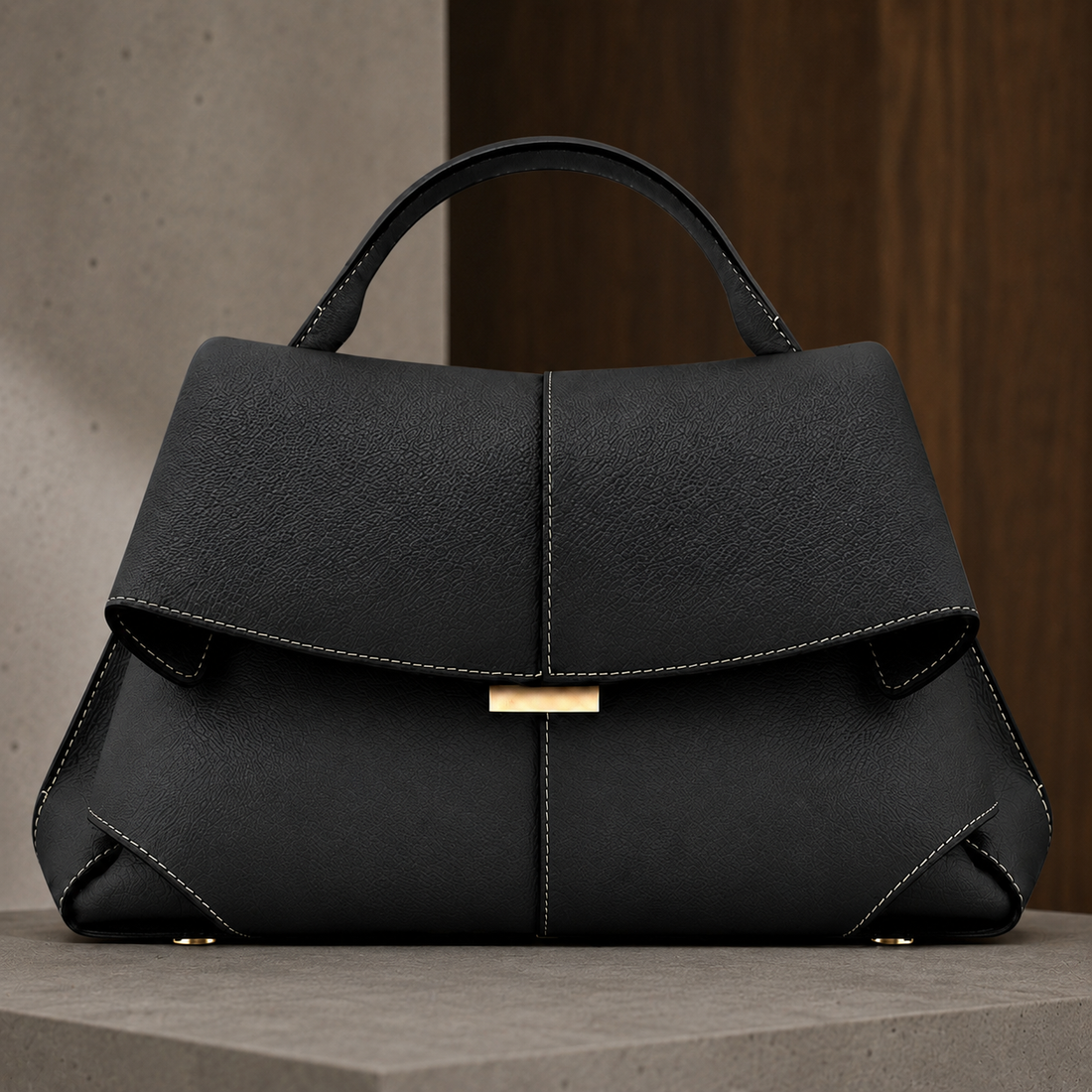 Falcieri Leather Handbag - Black