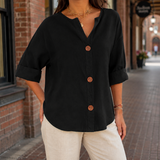 Florence V-Neck Shirt - Black