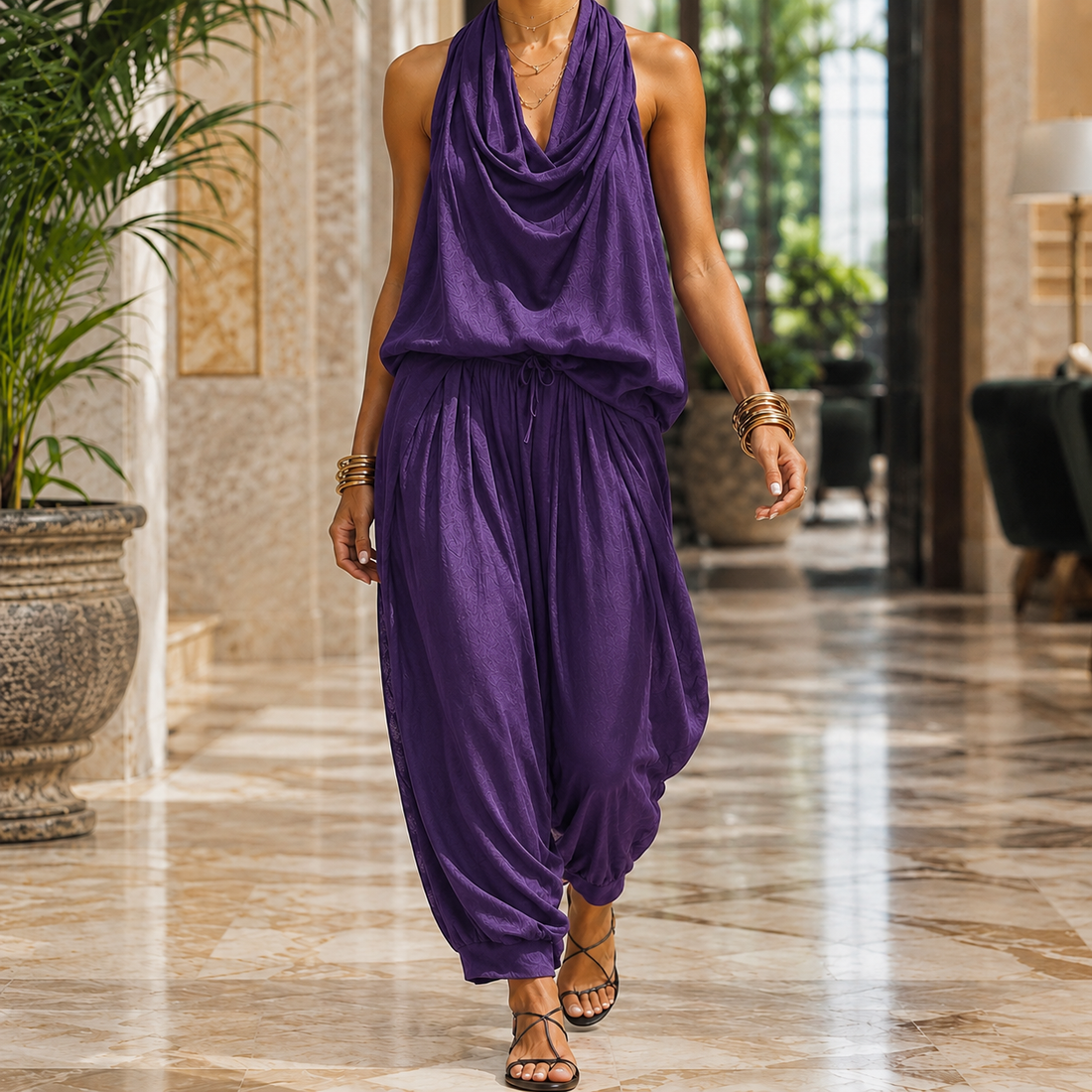 Maxine Draped Set - Purple