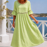 Junia Eyelet Maxi Dress - Soft Green