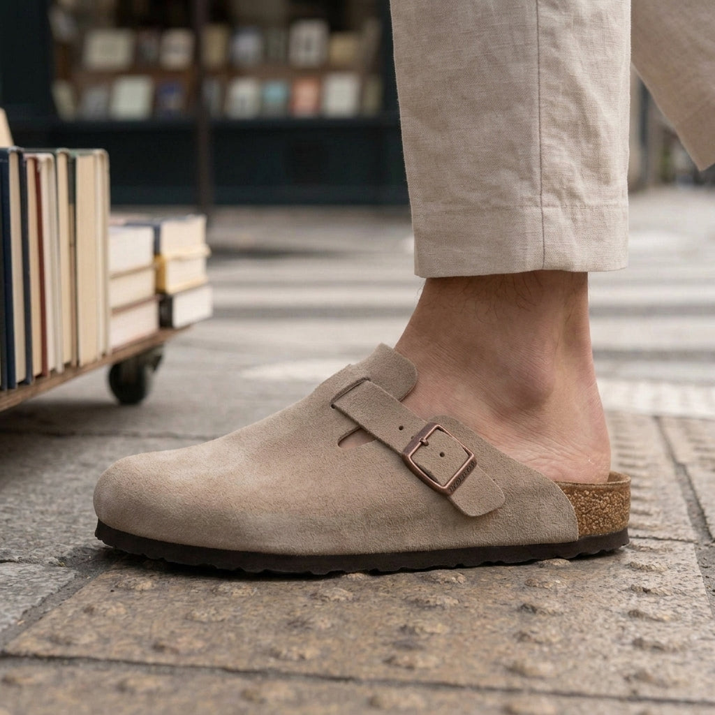 Dario Suede Buckle Mules - Lead Product Detail