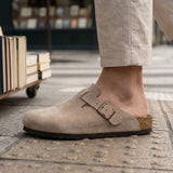 Dario Suede Buckle Mules - Lead Product Detail