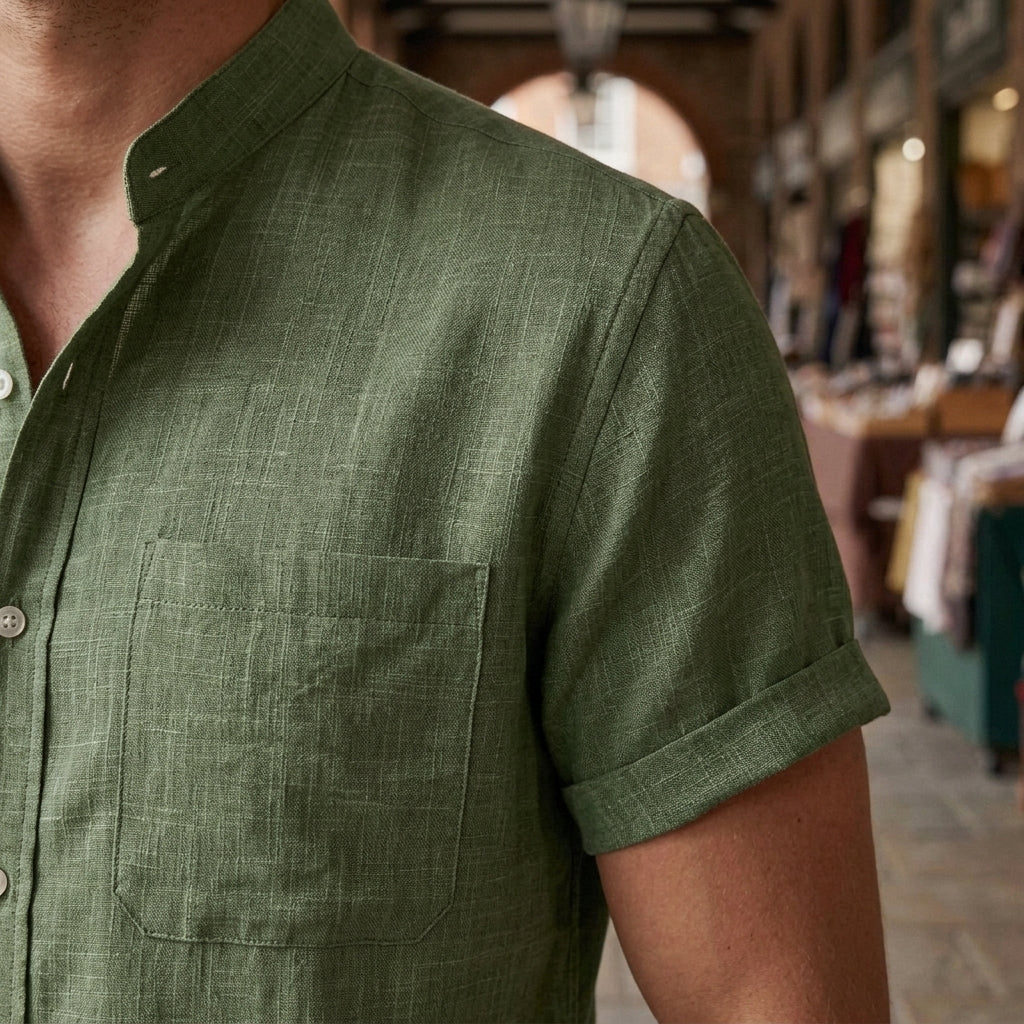 Hudson Mandarin Shirt - Lead Product Detail