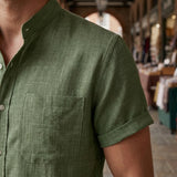 Hudson Mandarin Shirt - Lead Product Detail